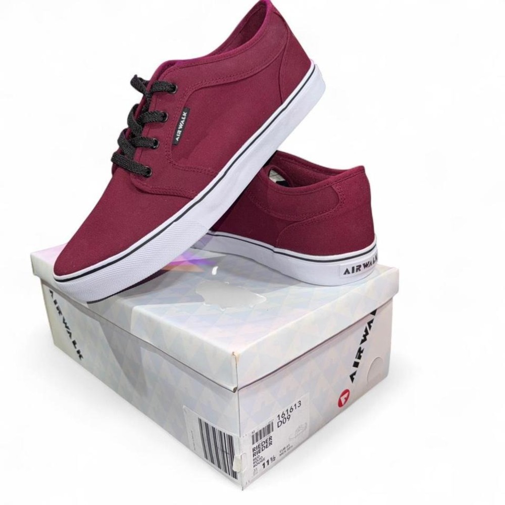 BURGUNDY/MAROON AIRWALK MENS SKATER SHOES SIZE 11.5 NWT+BOX‎